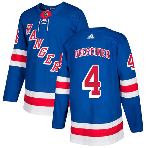 Adidas Men New York Rangers #4 Ron Greschner Royal Blue Home Authentic Stitched NHL Jersey->new york rangers->NHL Jersey